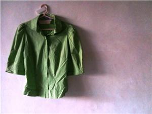 Green short sleeve work blouse