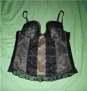Brown Satin & Lace Corset