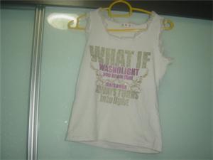 White lacey Singlet with wordings YS 2