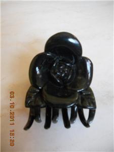 Black Rose Design Hair Clip
