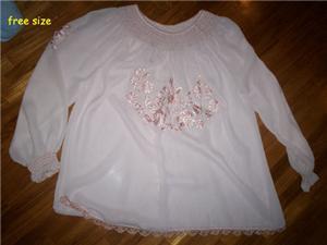 pink top with embroidery