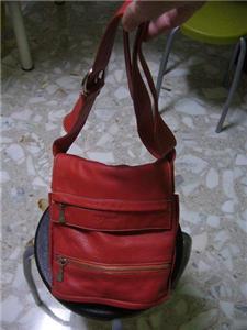 Orange Leather Sling Bag