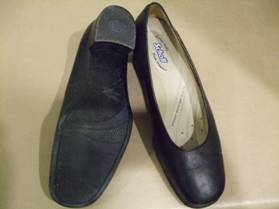 Scholl Black Leather Court Shoes (Size 5)