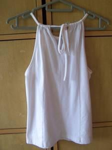 White Tie-Up Sleeveless Blouse