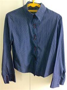 Dark Blue striped ladies blouse