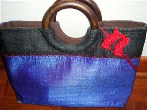 Unique blue tote bag