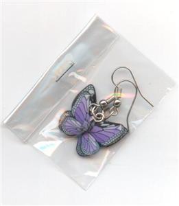 Purple Butterfly Earrings