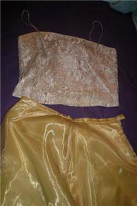 Gold spag top n gold satin long dress