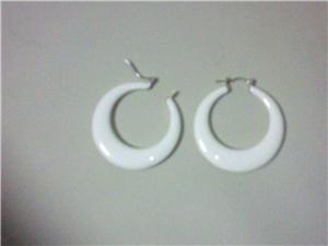 Chic White hoop earrings