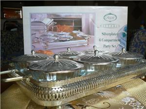 Silverplated 6 Compartment Party Set