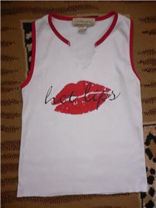 white 'Hot Lips'  sleeveless