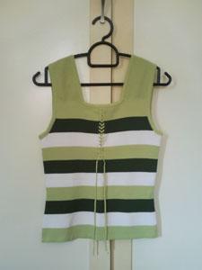 Green & White Striped Tank 