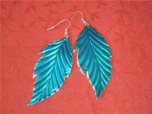 Turqoise Feather Earrings