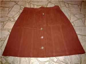 Chocolate Brown Jean Centre Button Skirt 