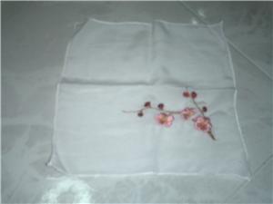 White silk handerchief with flower