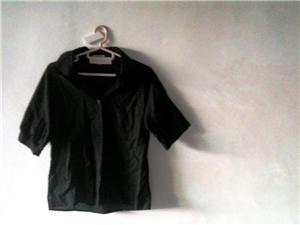 Black cotton,  short pleated sleeves work shirt  