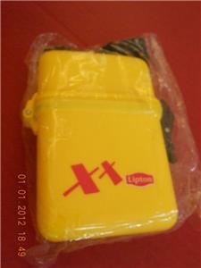 Yellow Plastic Card Holder with string