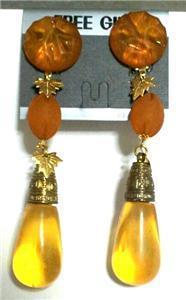 Clip on yellow earring