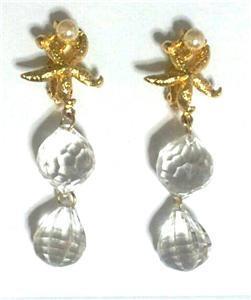 Clip on crystal clear earrings