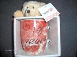 Shibuya Bear red Cup 18 years old Birthday gift