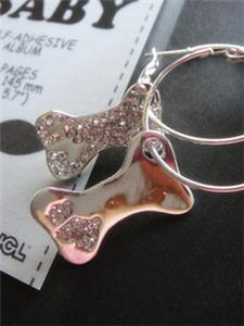 Rhinestone dog bone earring (NEW)