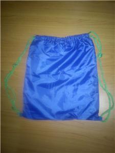 Blue drawstring bag