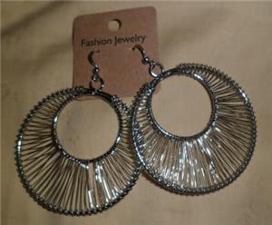 Big silver earrings