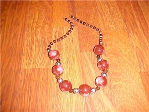 maroon red beads contemporary style 