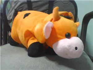 Orange MooMoo Pillow