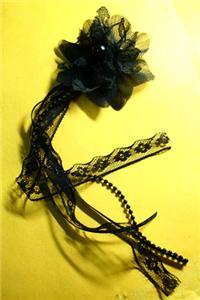 Black lace brooch/pin
