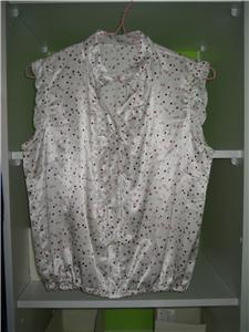 Satin polka dot mandarin collar top