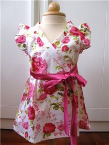Girl's Floral Kimono Wrap Dress