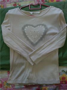 Heart-Shape Cream Long Sleeve