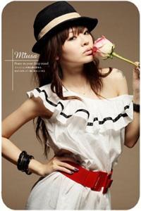 white toga/off shoulder dress