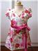 100% Cotton all over floral print wrap dress.
With attached satin sach which can be tied behind or in front. Ruffle detail at shoulders. 