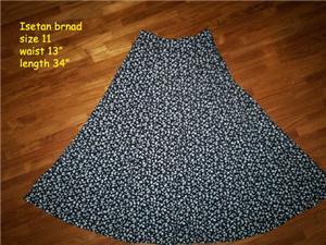 isetan black and white floral skirt