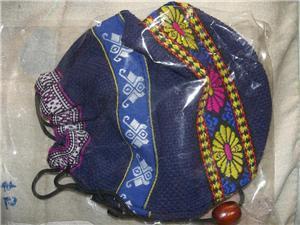 Blue ethnic pouch