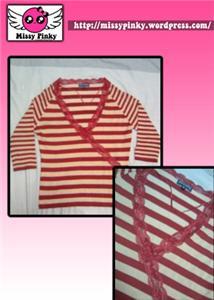 Red and White Strip Blouse