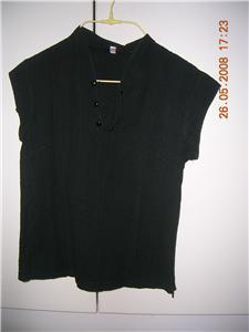 Black Mandarin Collar Top BN