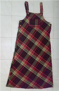 Red checked pinafore dress