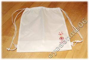 NDP 08 White Drawstring Bag