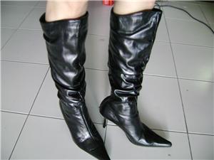 Black knee length boots