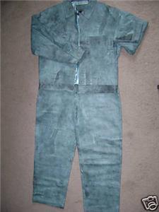 Men's Large Baby Blue Leather Suit