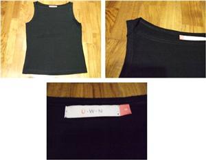 U.W.N Black Sleeveless Cut-In Ladies Top