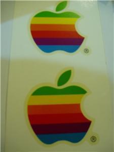 2 apple mac stickers