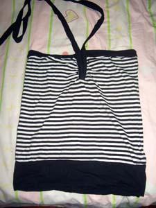 EBASE STRIPED HALTER TOP