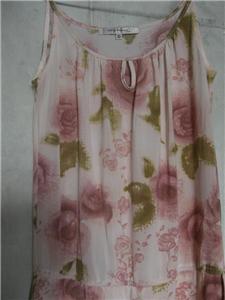 Pink Flower Print Dress - Closeup Top