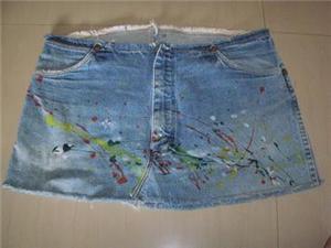 PaintSplashed Denim Skirt