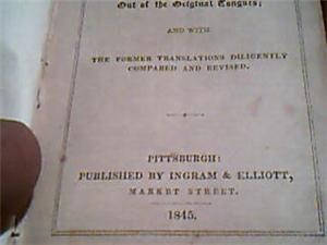 1845 CIVIL WAR BIBLE ,SMALL , REAL NICE