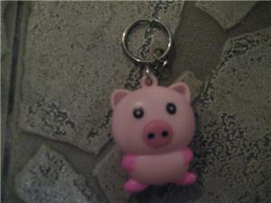 Mini Pig Plastic Keychain